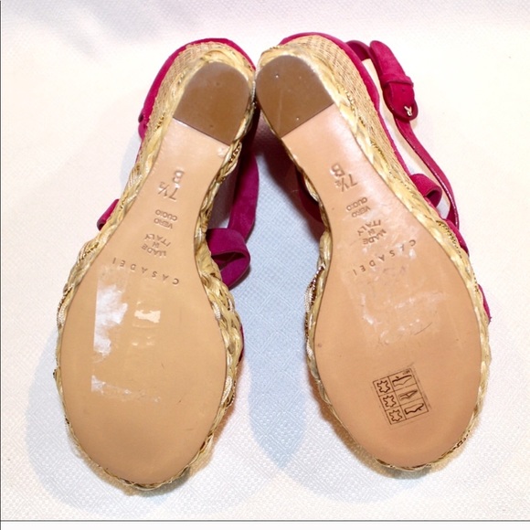Casadei pink suede wedge gorgeous new 7.5 - Picture 6 of 6